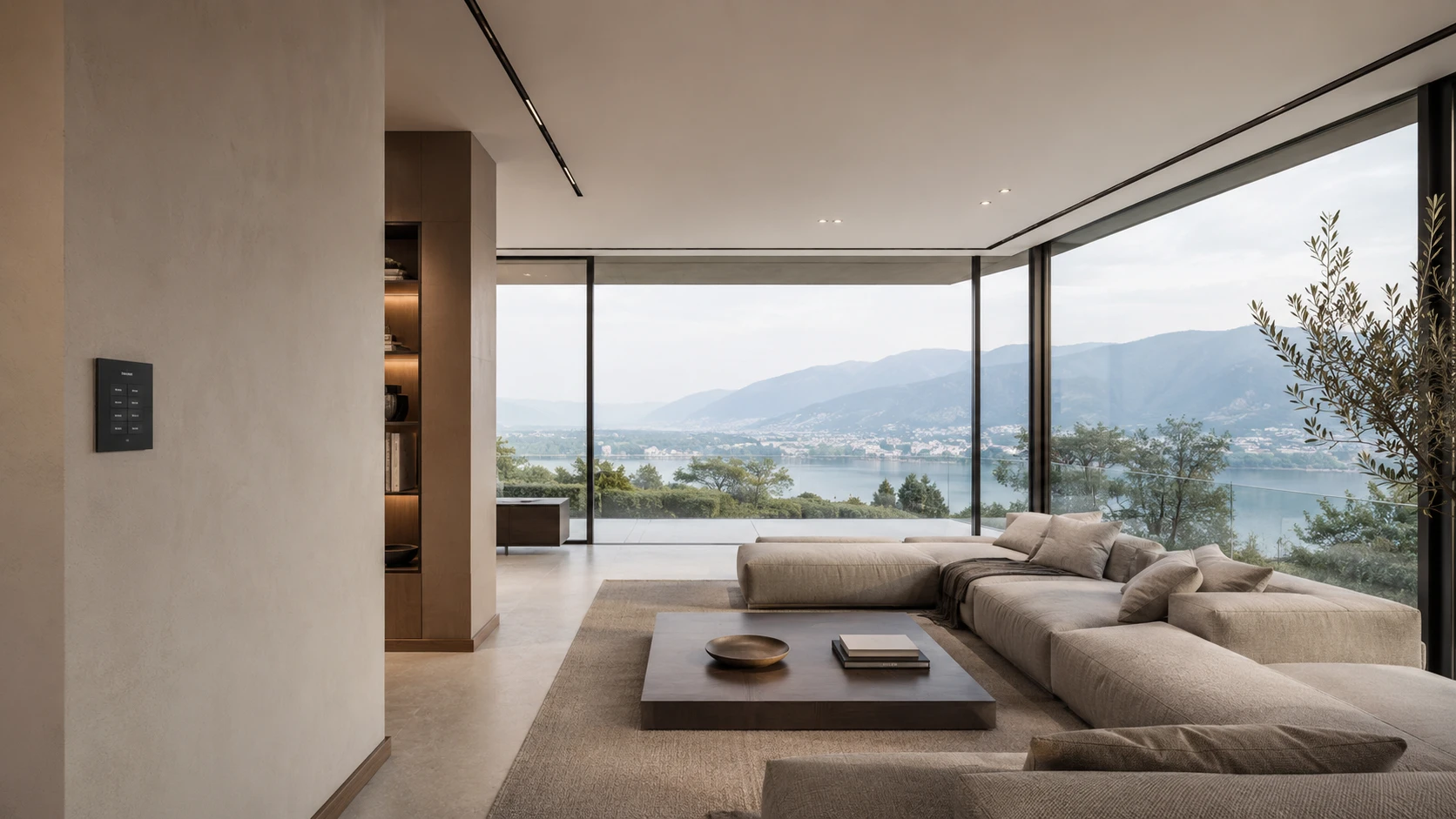Soggiorno contemporaneo con domotica KNX integrata